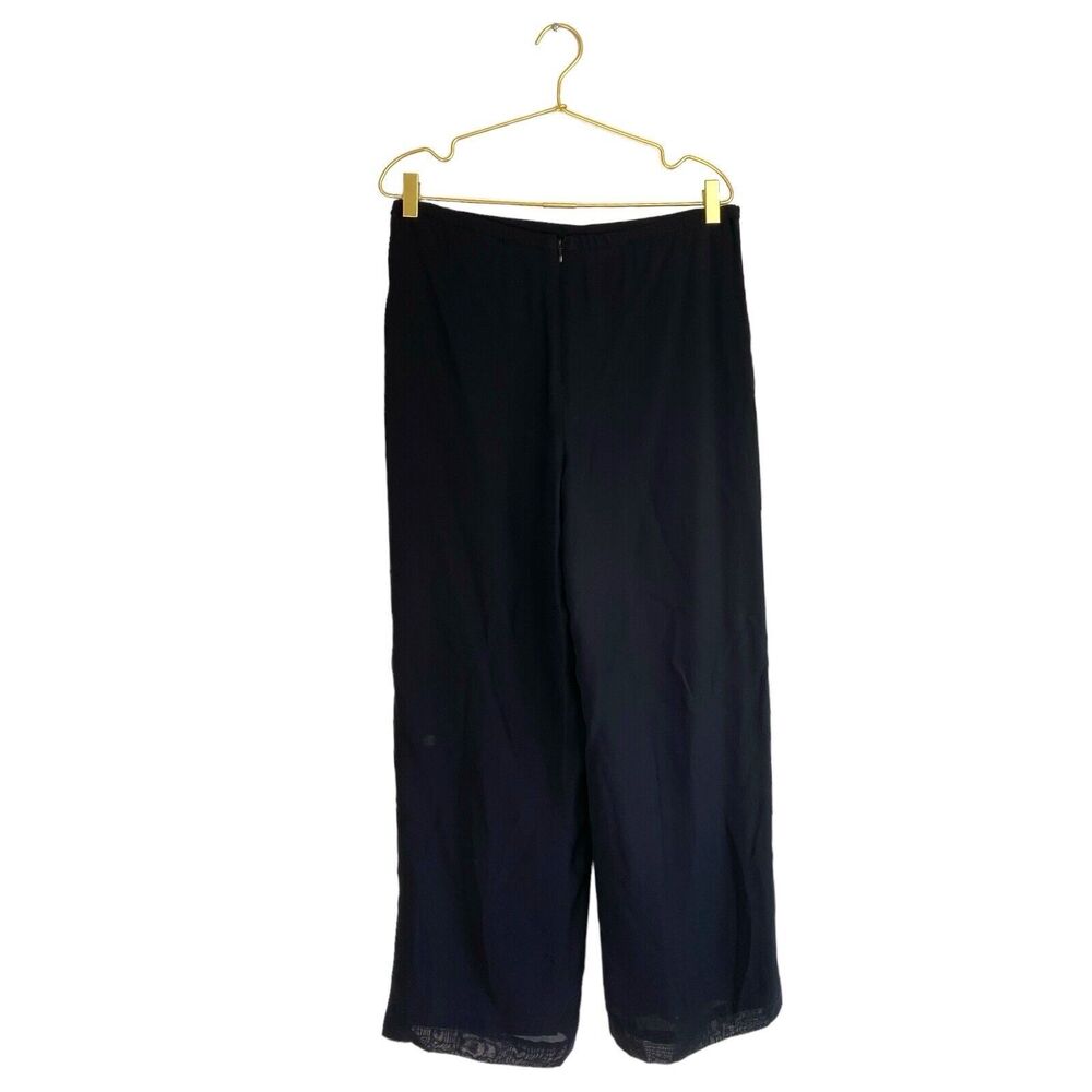 Carol‎ Anderson Black Sheer Wide Leg Pants Women's Size S Flowy Lounge 208